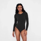 cfab - Bodysuit met ronde hals en lange mouwen - Zwart - 2XL - Corrigerende Body - Naadlos - corrigerend ondergoed dames