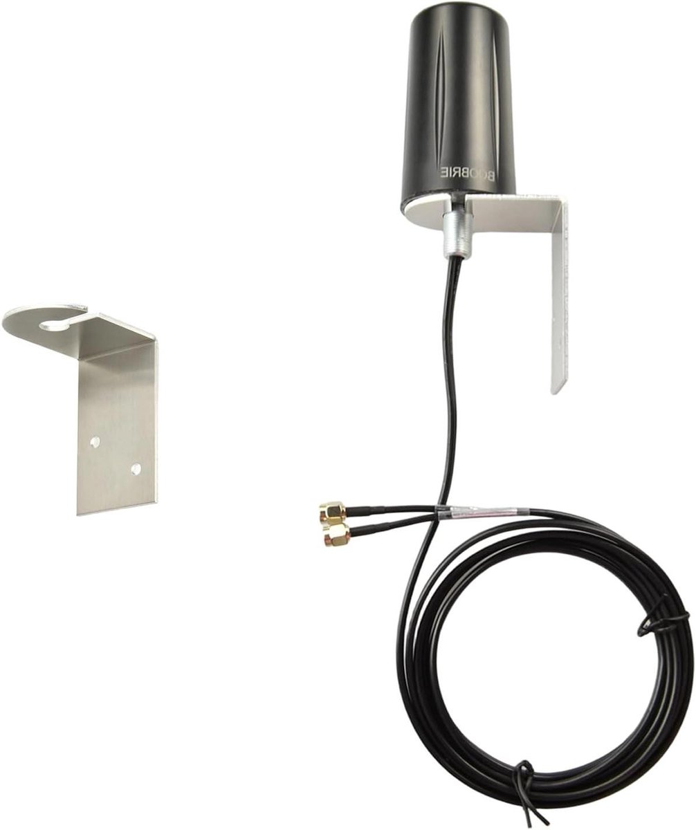 Dubbele Band Antenne - 4G WiFi - Netwerk Verbinding - Hoge Versterking - 2x 2M Kabel - Zwart