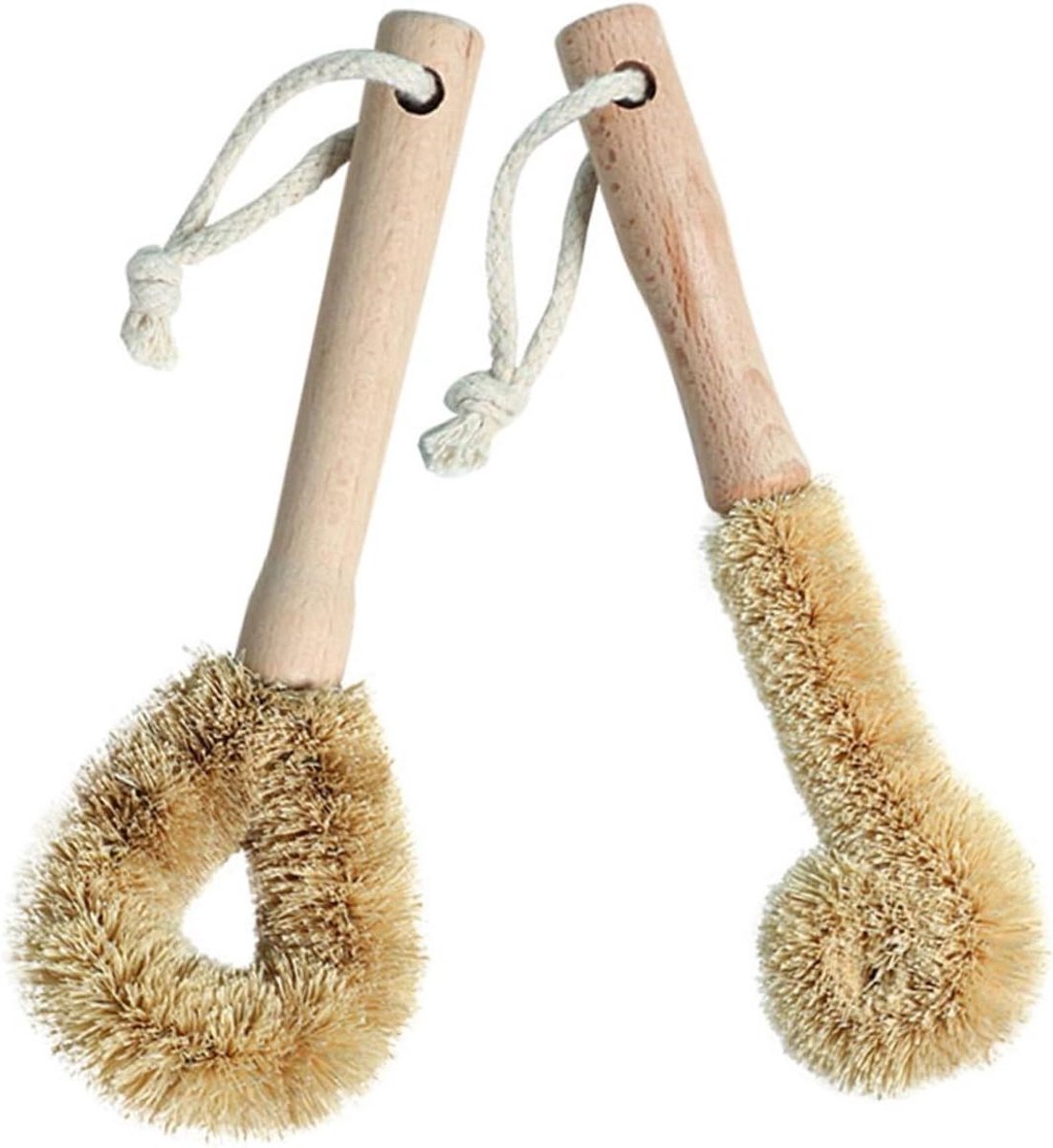 Keuken Schoonmaakborstels - Afwasborstels Set - Keuken Reinigen - Met Ingebouwde Schraper - 6 Stuks - Naturel