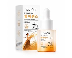 SADOER 70% Rijst Essence Serum | Hydraterend Gezichtsserum | Whitening & Verhelderend | Anti-aging Serum | Koreaanse Huidverzorging | Niacinamide & Ceramide | Rijst Extract Serum | Huidverzorging Droge Huid | Stralende Huid 30ml