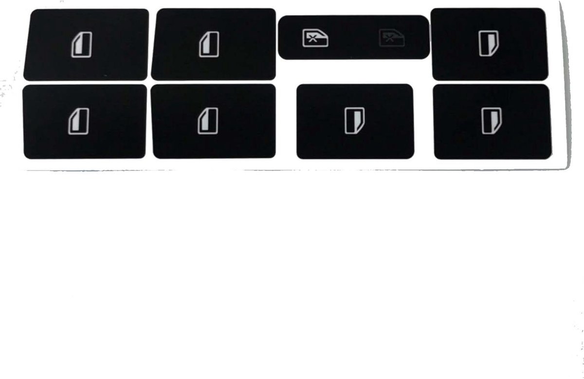 Reparatieset Autoknoppen - Sticker Set - Auto Interieur - UV Bescherming - 0.2 mm dik - Zwart
