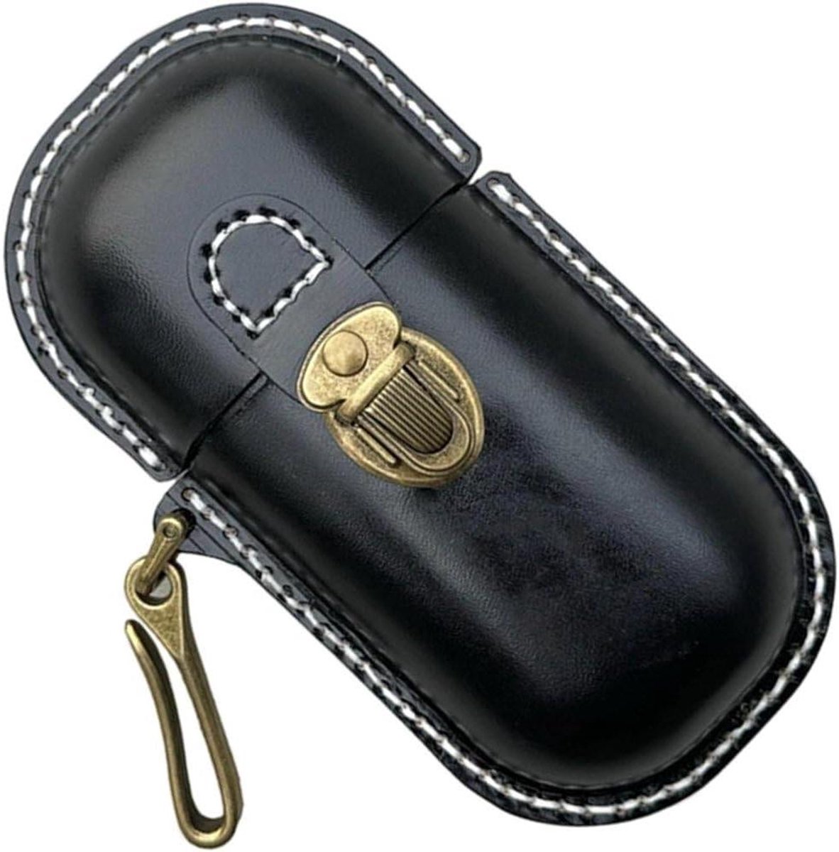 Harde brillenkoker - Leren etui - Bril beschermen - Robuust en elegant - 18 x 85 cm - Bruin