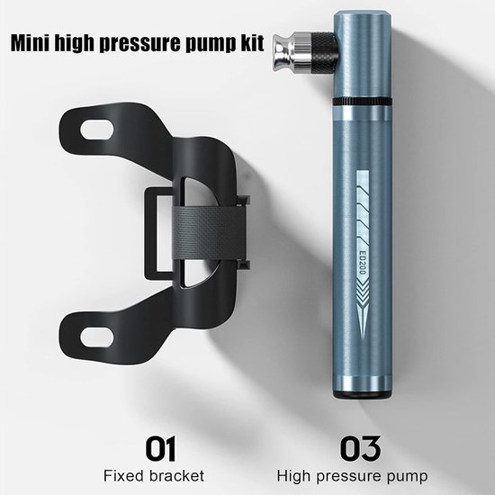 Minifietspomp Aluminium - Handpomp Fiets - Banden Oppompen - CNC Kwaliteit - 120 PSI - Zilver — afbeelding 3