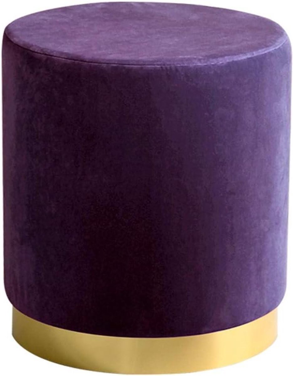 Voetensteun Kruk - Schoenenbank Hocker - Ontspannen Zitten - Fluwelen Bekleding - 30x40 cm - Paars