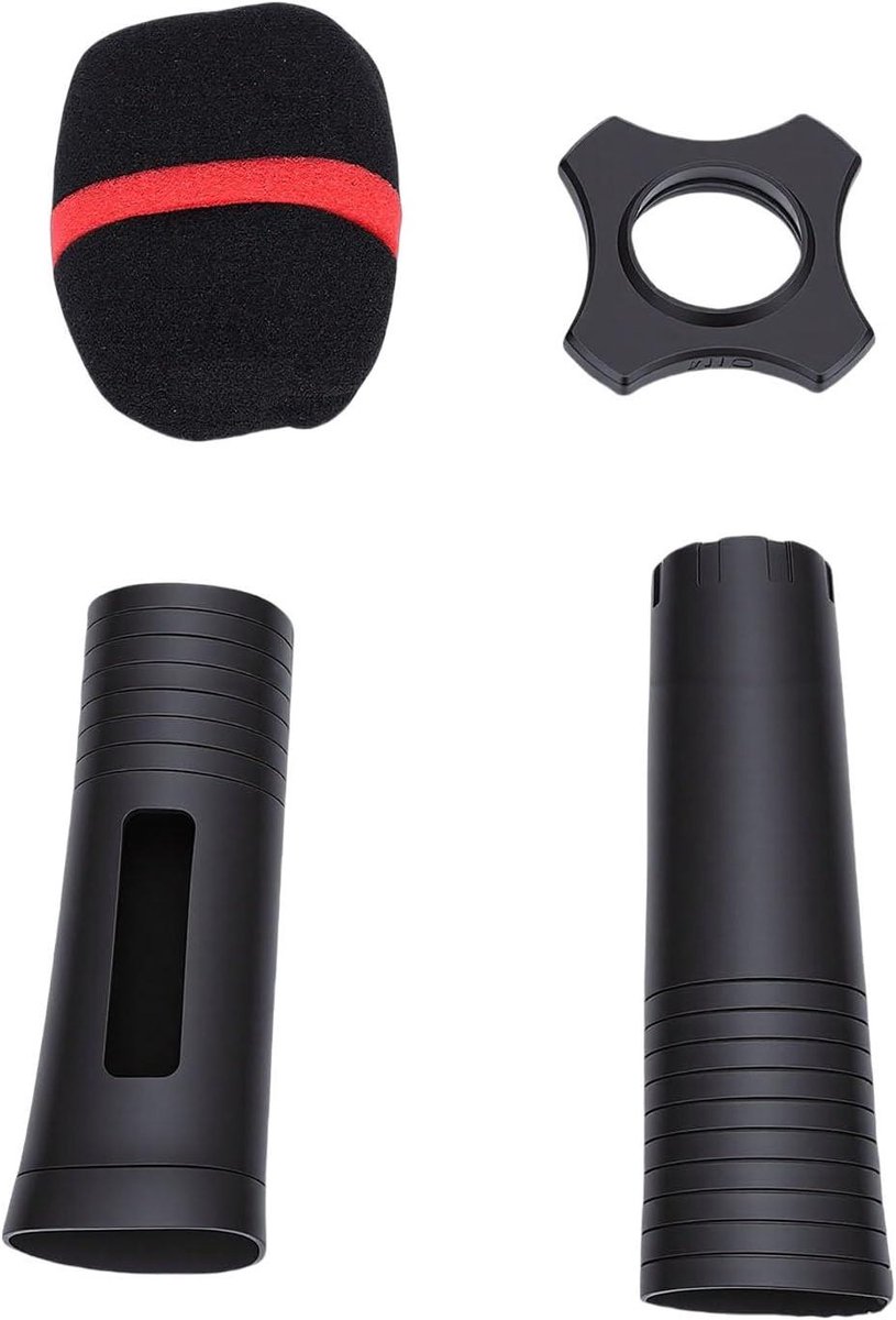 Microfoon Handgreep - Beschermhoes Set - Zang Optredens - Verbeterde Grip - 14 cm Lengte - Zwart