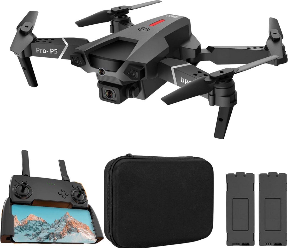 Drone met camera - Vliegend toestel - Luchtfoto's maken - Obstakel detectie - 25 cm - Zwart