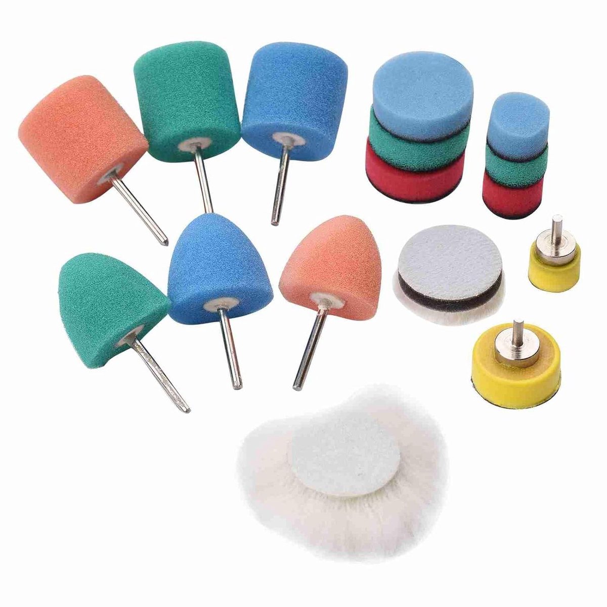 Mini Polijstpads - Schuurpads Set - Auto Onderhoud - Nauwkeurig Polijsten - 16 Stuks - Niet Van Toepassing