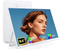 DnA® Professionele Portable Monitor - USB-C - 15.6 Inch - Draagbare Monitor - Portable Monitor Voor Laptop - Wit - 36cm x 21cm x 1cm