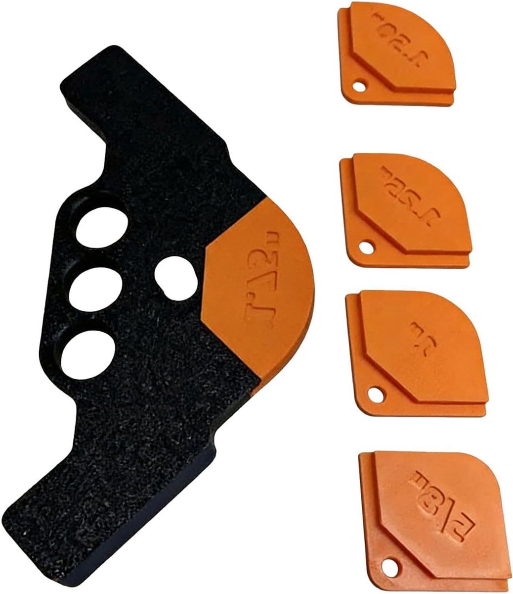 Hoekrouteringsgidsset - Ronde hoeksjablonen - Meubelmaken - Hoge hardheid - 5 stuks - Oranje