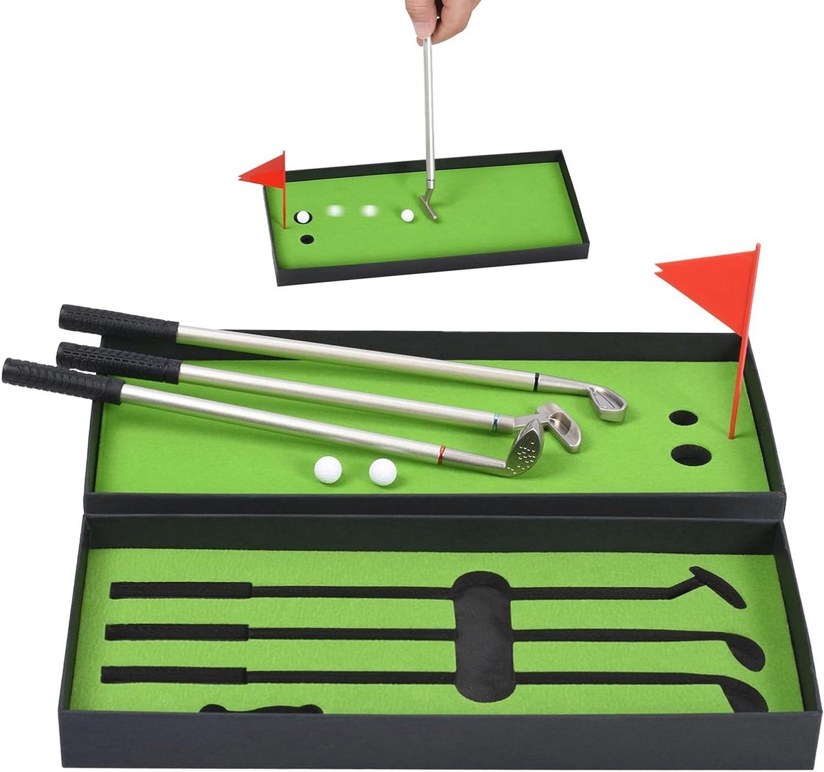 Golf Pen - Kantoor Spel Golf - Bureau Ontspanning - Robuuste Legering Constructie - 25 cm - Multicolor