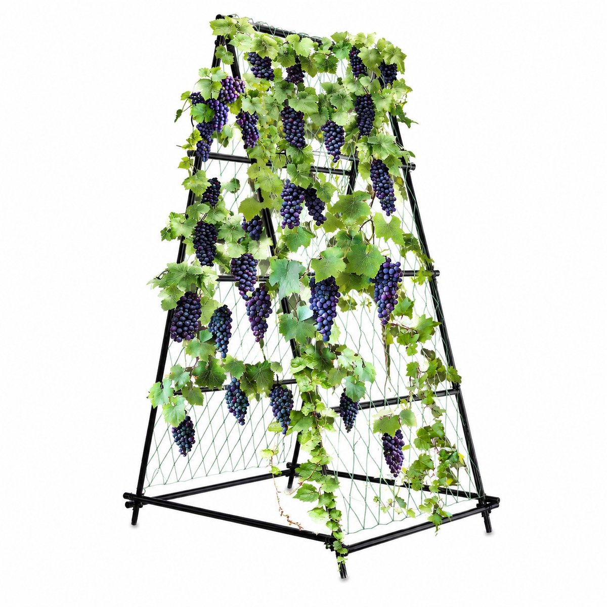 CORE Trellis - Planten klimrek - A/Driehoek vormig - Groente Trellis - Metalen groei ondersteuning voor groente en planten - 105x105x176cm - Zwart