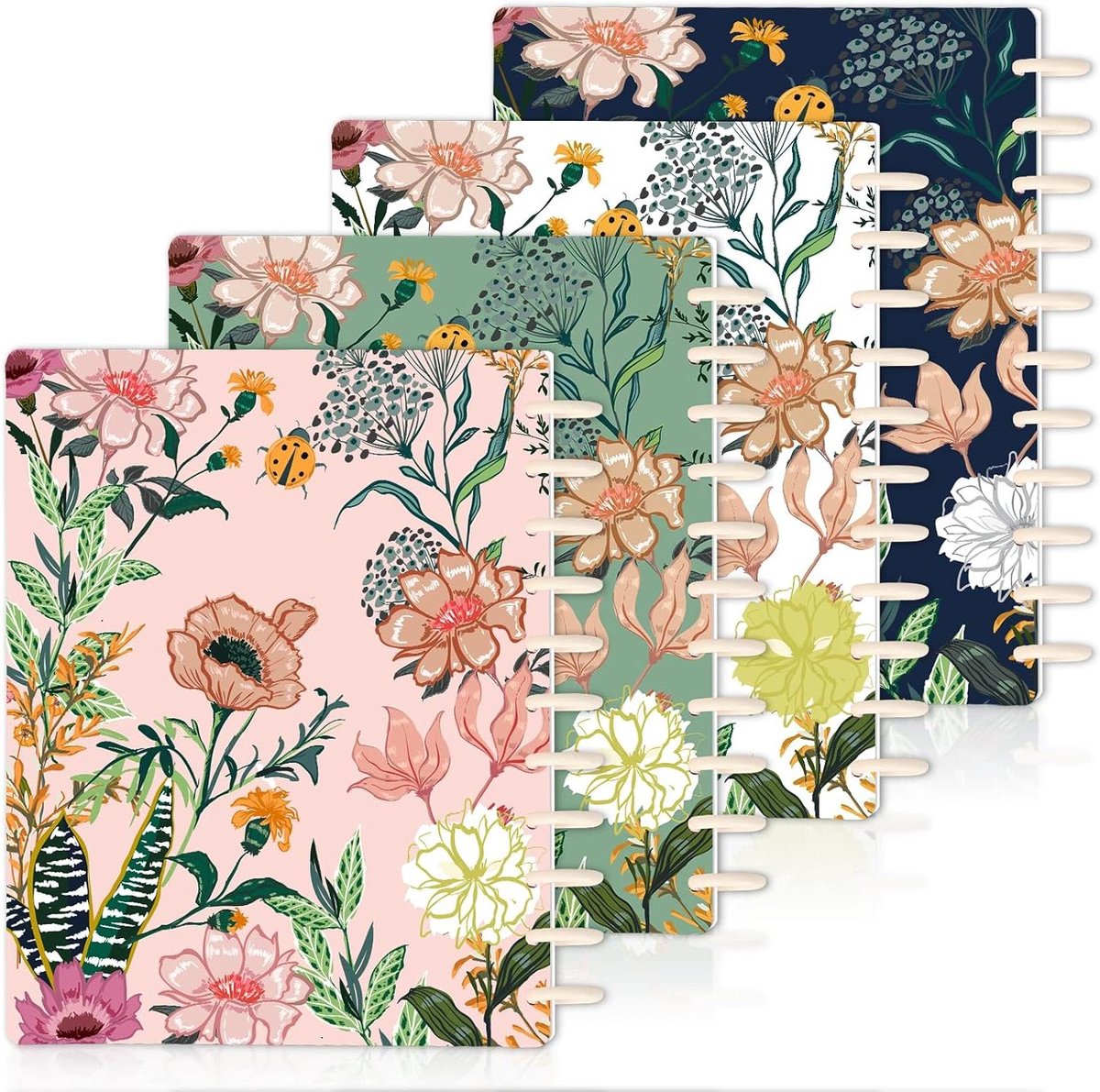 4 Set Discbound Notebook Cover en Disc Set Letter Size 8.5x11 inch Kleurrijk Patroon 11 Gat Discbound Planner Systeem Waterdicht Discbound Notebook Accessoires Aanpasbare Notebook voor Vulpagina