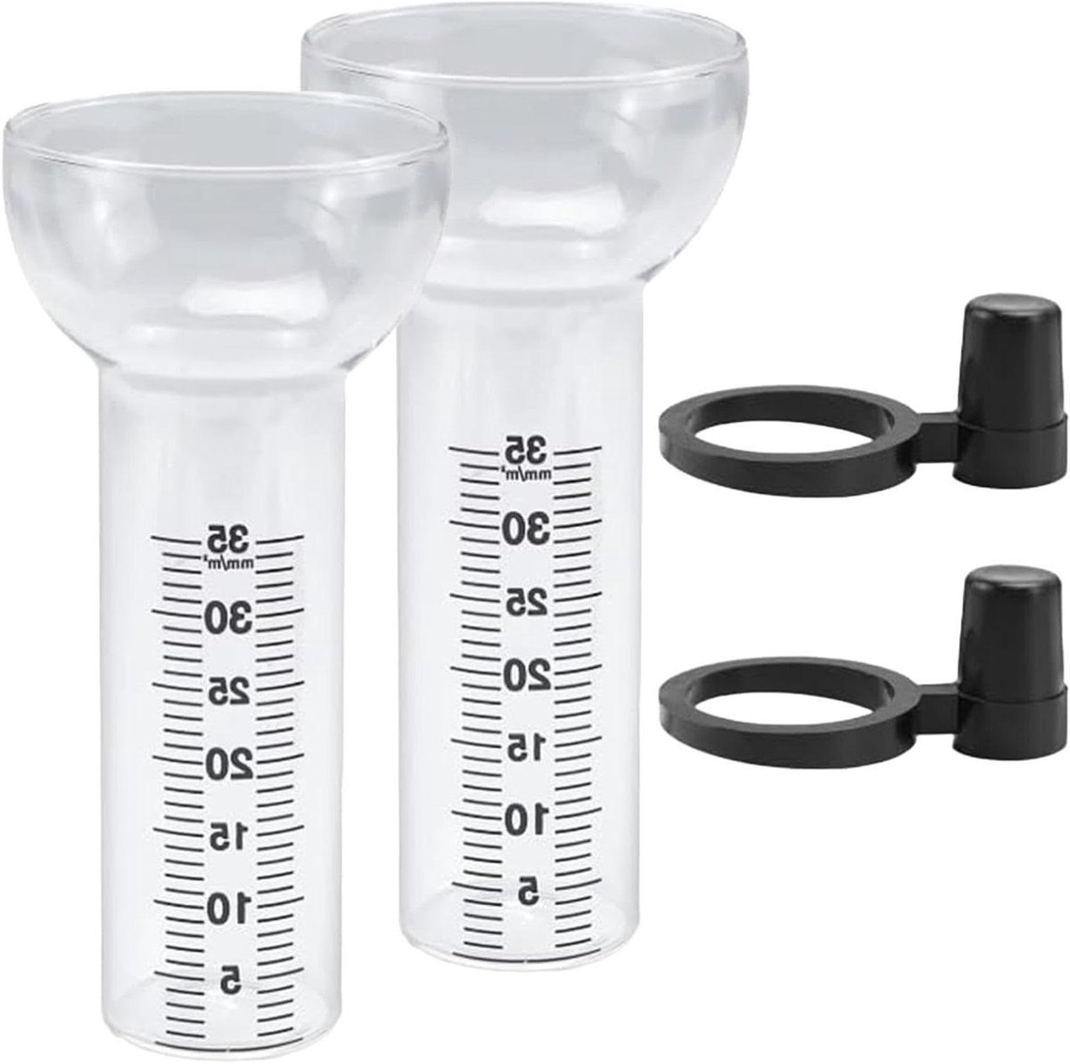 Regenmeter Set - Watermeter Tuin - Tuinonderhoud Meten - Hydrostatische Vloeistofniveautracking - 400 g Reservoir - Glashelder