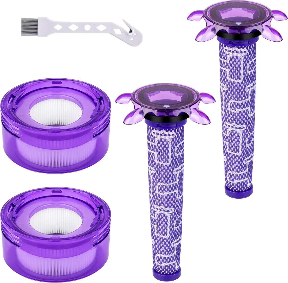 Filters voor Dyson V8 Advanced (SV25) Stervormige voorfilterkit + HEPA-filter Geschikt voor V8 Nieuwe Generatie 2023+ Vervangt 965661-05 967478-05 Phonillico®