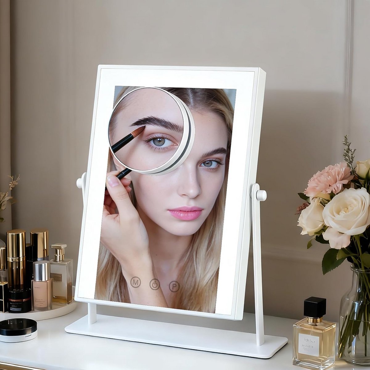 Vergrote Make-up Spiegel met LED Verlichting en 10x Zoom