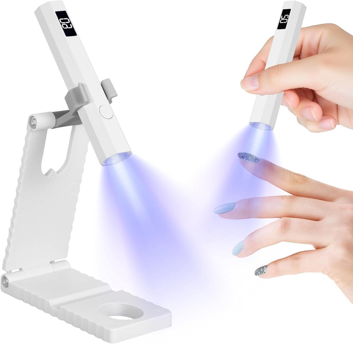 Mini UV Lamp - Nageldroger Gel - Gelnagels Uitharden - Handvrij Ontwerp - Compact Formaat - Wit
