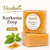 Vardaan Kurkuma Zeep 2-Pack – 100% Natuurlijk – Gezichts- & Lichaamsreiniging – Egalere Huid & Glow – Handgemaakte Douche- en Handzeep – Voor Alle Huidtypes