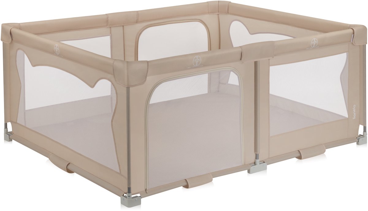 Lionelo Florence Easy Fold - Grondbox / Baby Box – Zeer Snel Inklapbaar – 150x180 cm – voor Thuis en Tuin – 0-48 maanden – Veilige kinderbox – Draagtas – Compact na Inklappen – Speelbox met Ademend Gaas – 2 Zij-ingangen met rits – foto 2