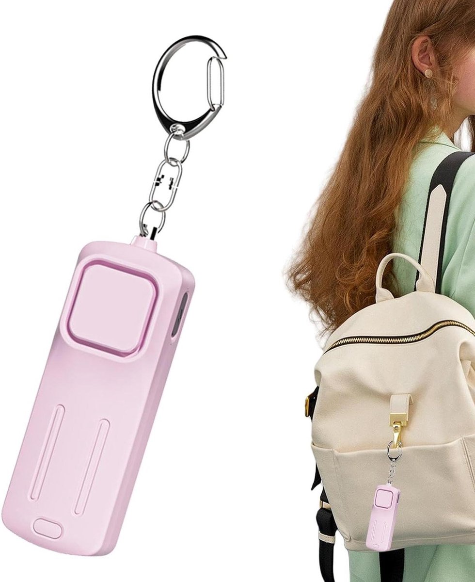 Persoonlijk Alarm - Veiligheidssirene Sleutelhanger - Persoonlijke Veiligheid - 130dB Geluidsniveau - 14.5 cm - Roze