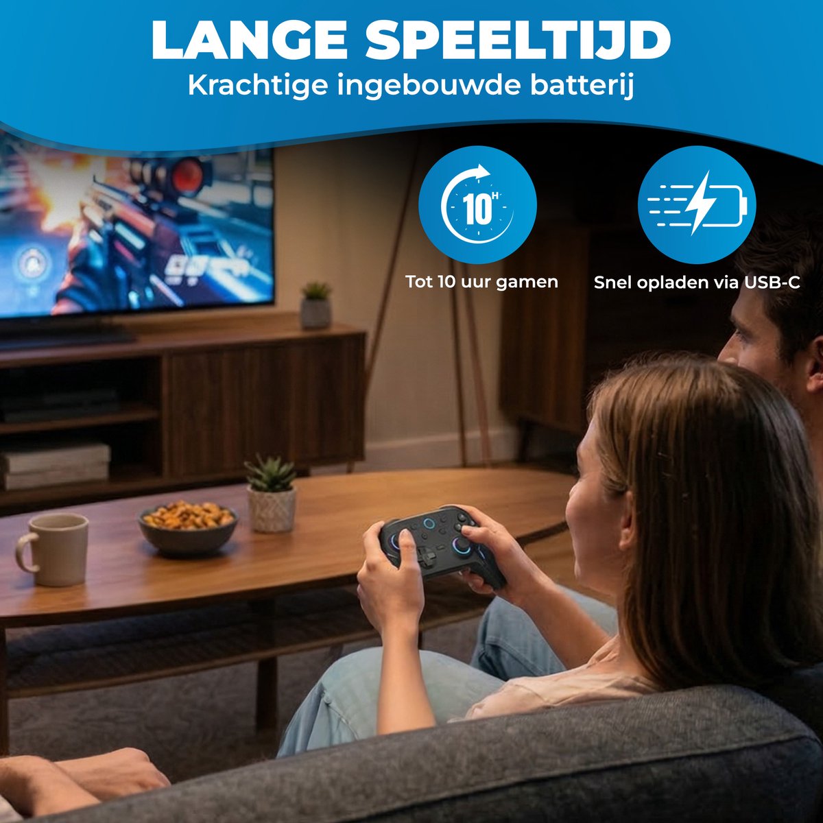 Draadloze Pro Controller - Geschikt voor Nintendo Switch en Nintendo Switch 2 - Macro Knoppen - RGB Verlichting - Hall Effect Joystick - Ergonomische Grip - Zwart – foto 6