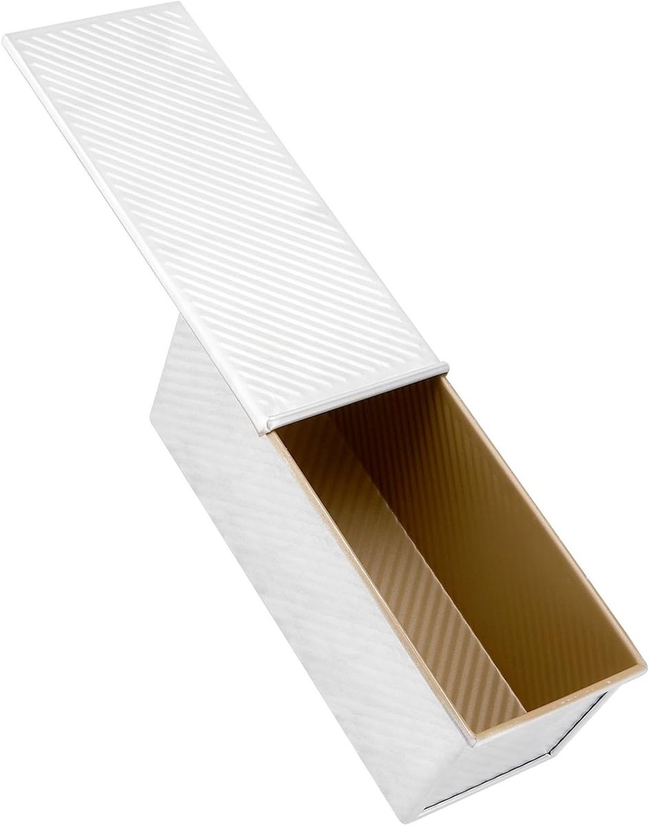 Rectangulaire Broodvorm met Deksel voor Oven, 1000g, Aluminium, Antiaanbak, 34 x 13,5 x 12 cm, Ideaal voor Vers Brood Bakken