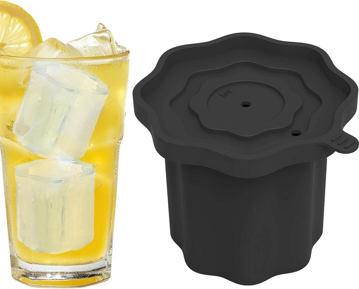 Eén ijsbeker, een flexibele en herbruikbare cilindrische container, voor Geschikt voor gekoelde cocktails, eenvoudig uit de vorm te halen - Geschikt voor whisky, koffie, thee.