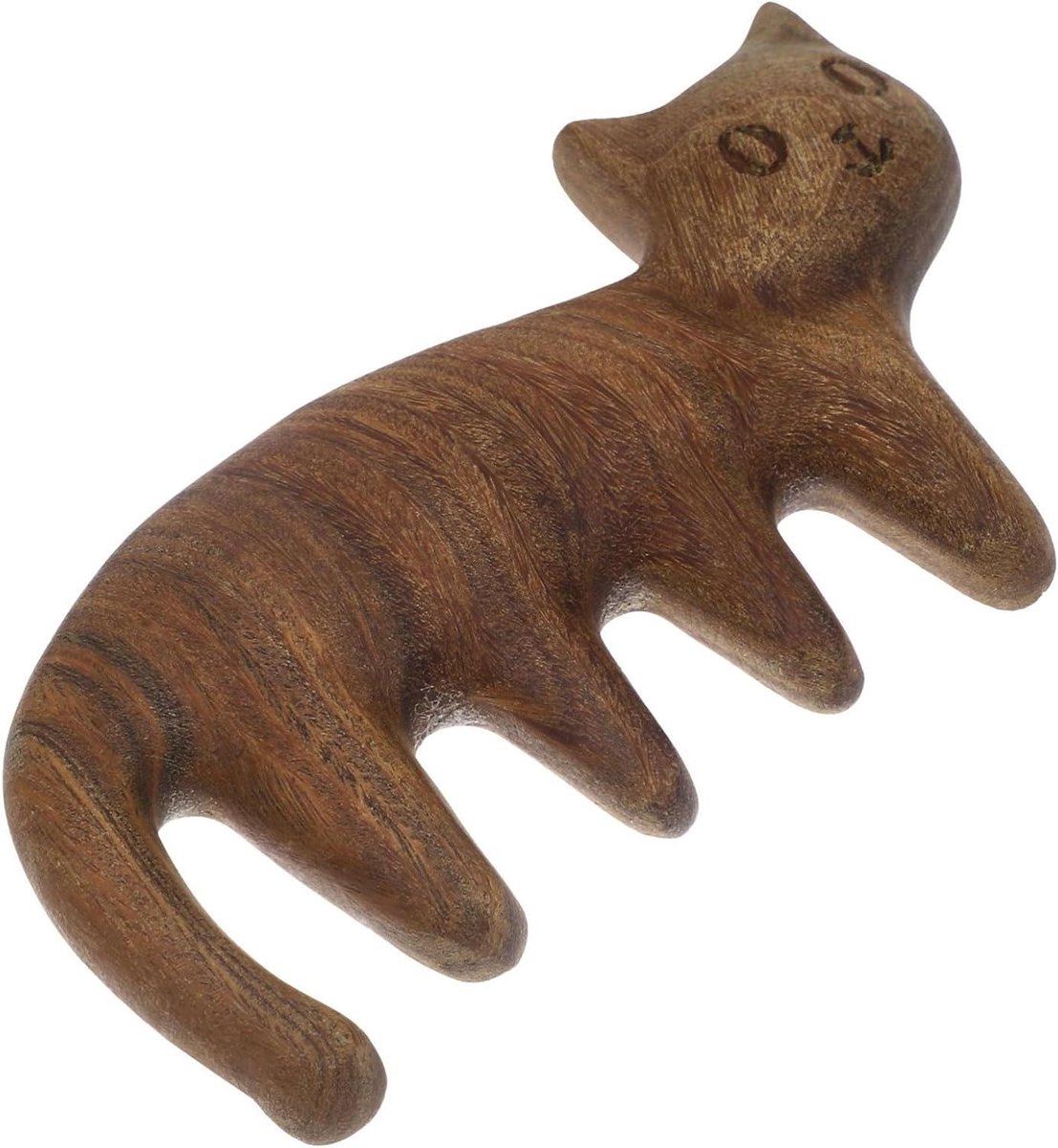 Sandelhout Massagekam - Hoofdhuidkam Acupressuur - Hoofdhuid Ontspanning - Brede Tanden - 9.6 x 5.5 cm - Bruin