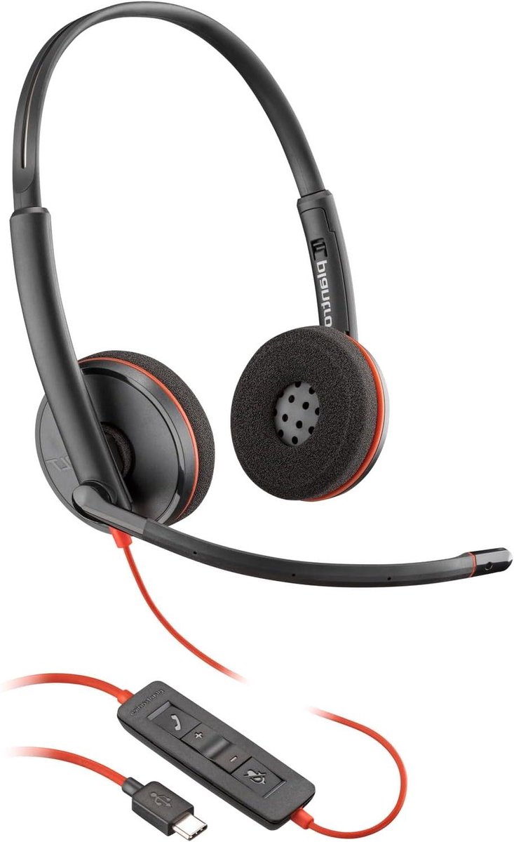 PC Headset - Koptelefoon met microfoon - Online vergaderen - Flexibel ontwerp - 201 Gram - Zwart