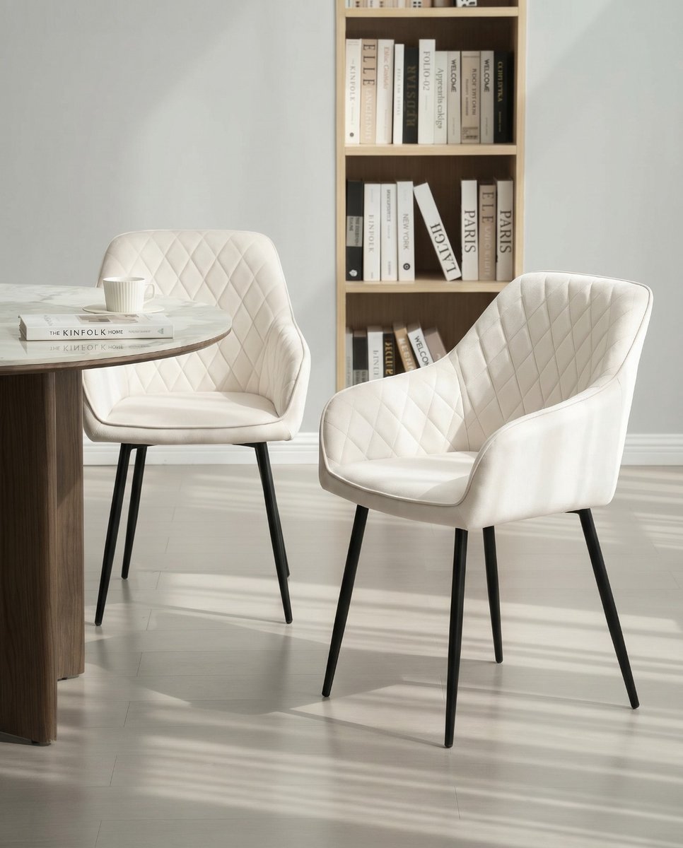 Eetkamerstoel Mylou- velvet beige- zetelsenbedden Tafel en Stoel