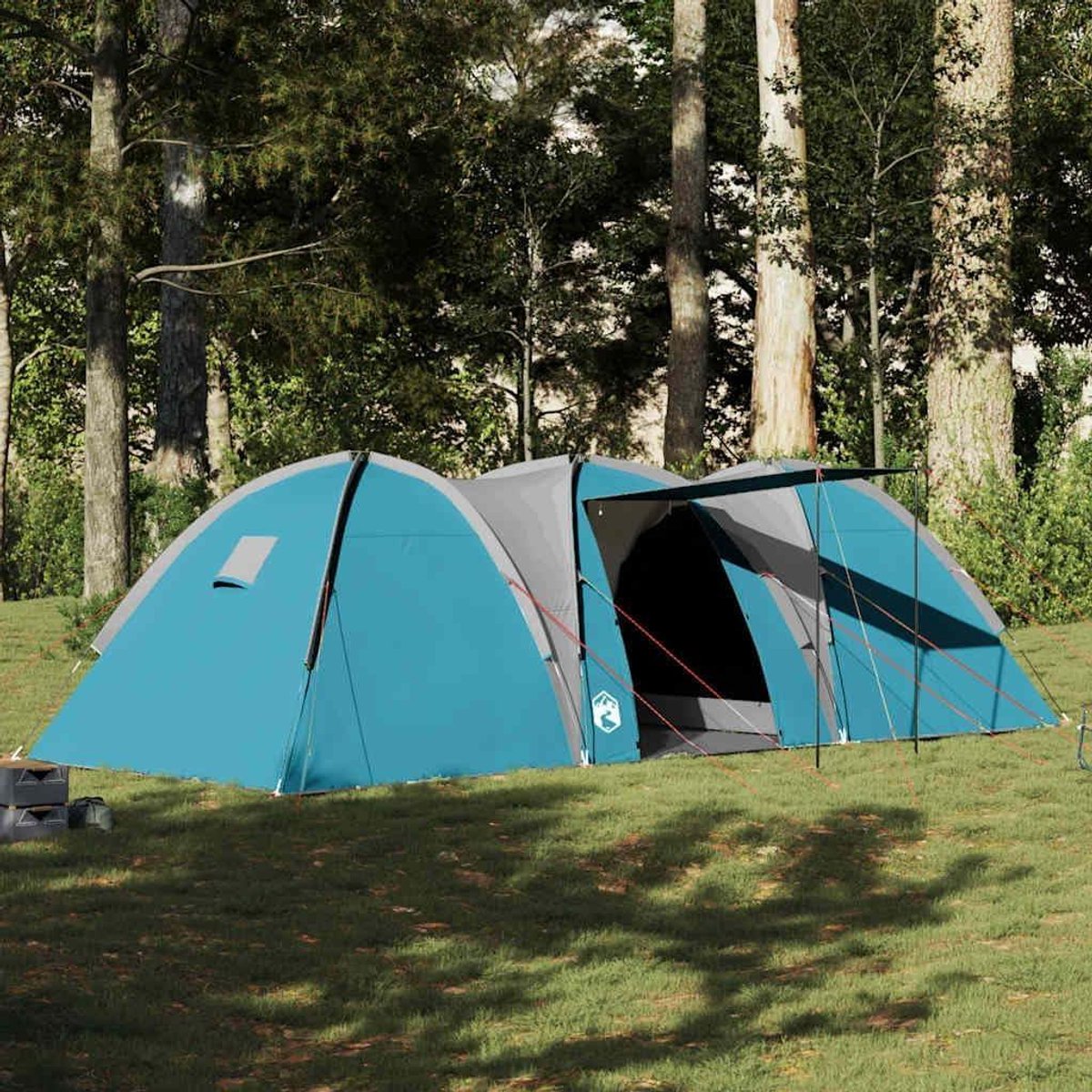 Koepeltent Familietent - Campingtent Waterdicht - Buiten Kamperen - Geïntegreerde E-aansluiting - 712 x 270 x 200 cm - Blauw