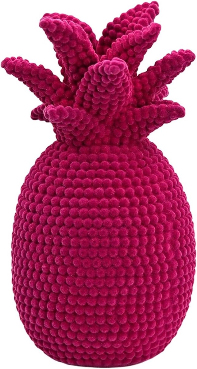 Ananasbeeld - Decoratie sculptuur - Ruimte verfraaien - Zachte gevlokte afwerking - 235 cm hoog - Roze