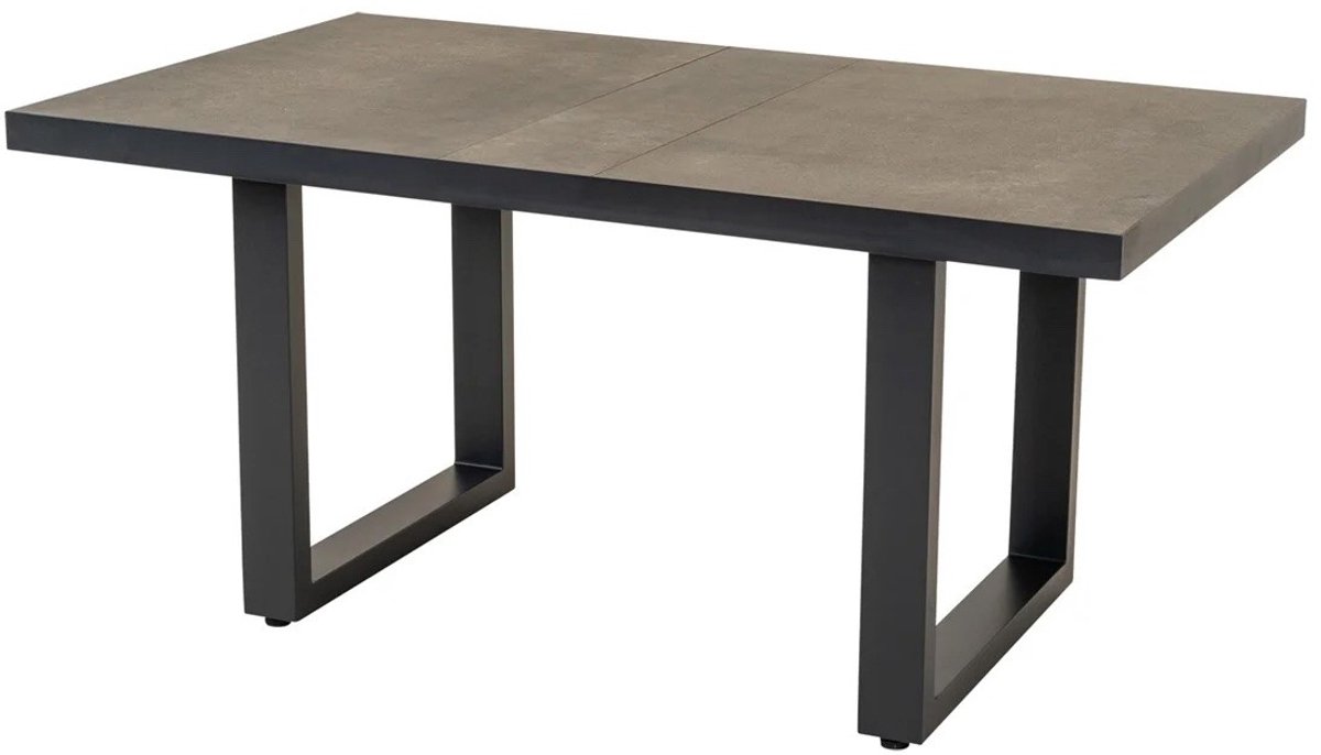 Murcia zwart uittrektafel 140x85 cm - antraciet