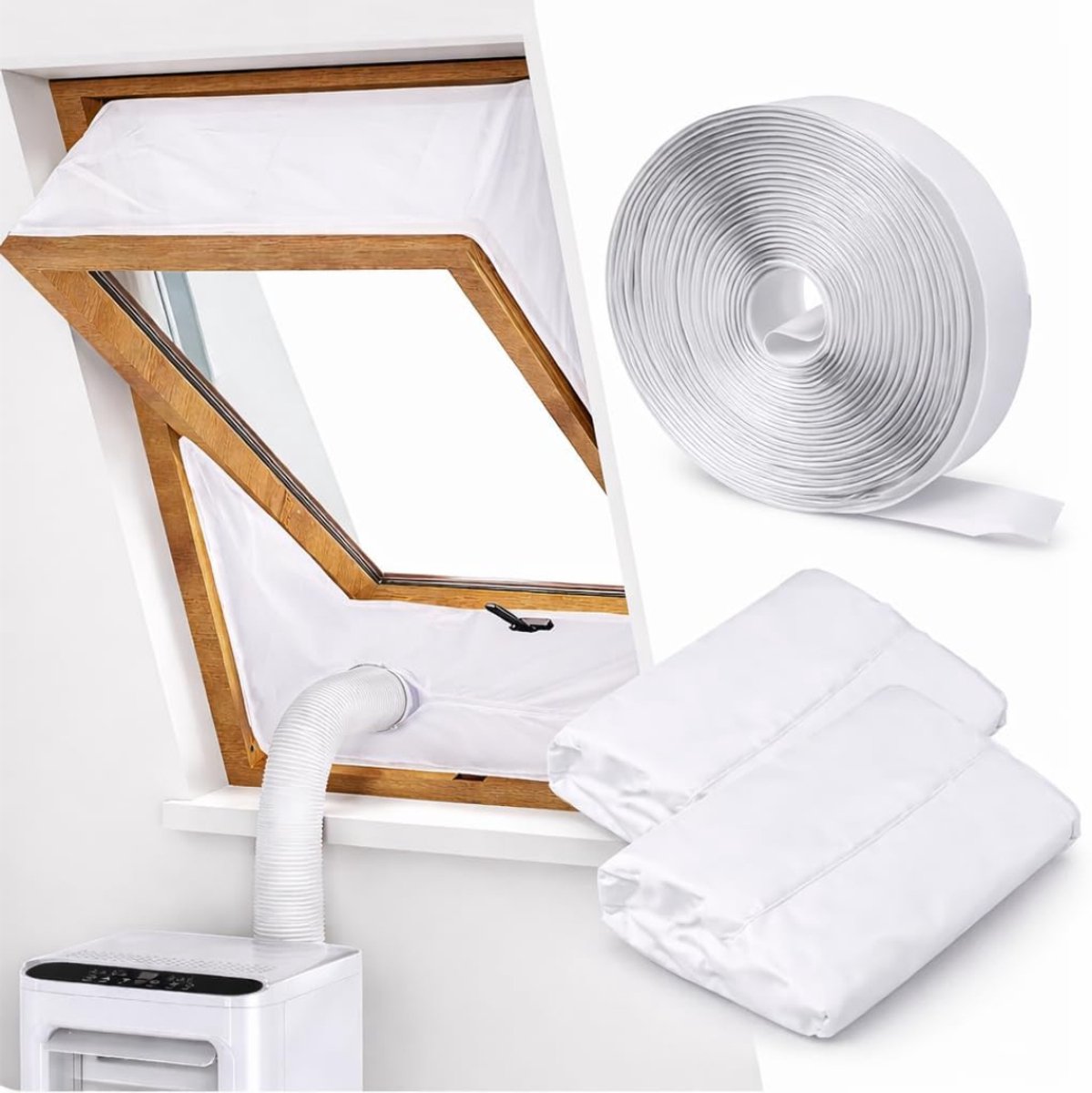 Quvo® Raamafdichting Airco - Raamafdichting Mobiele Airco - Raamafdichting Airco Universeel - Wit - 19cm x 40cm x 20cm