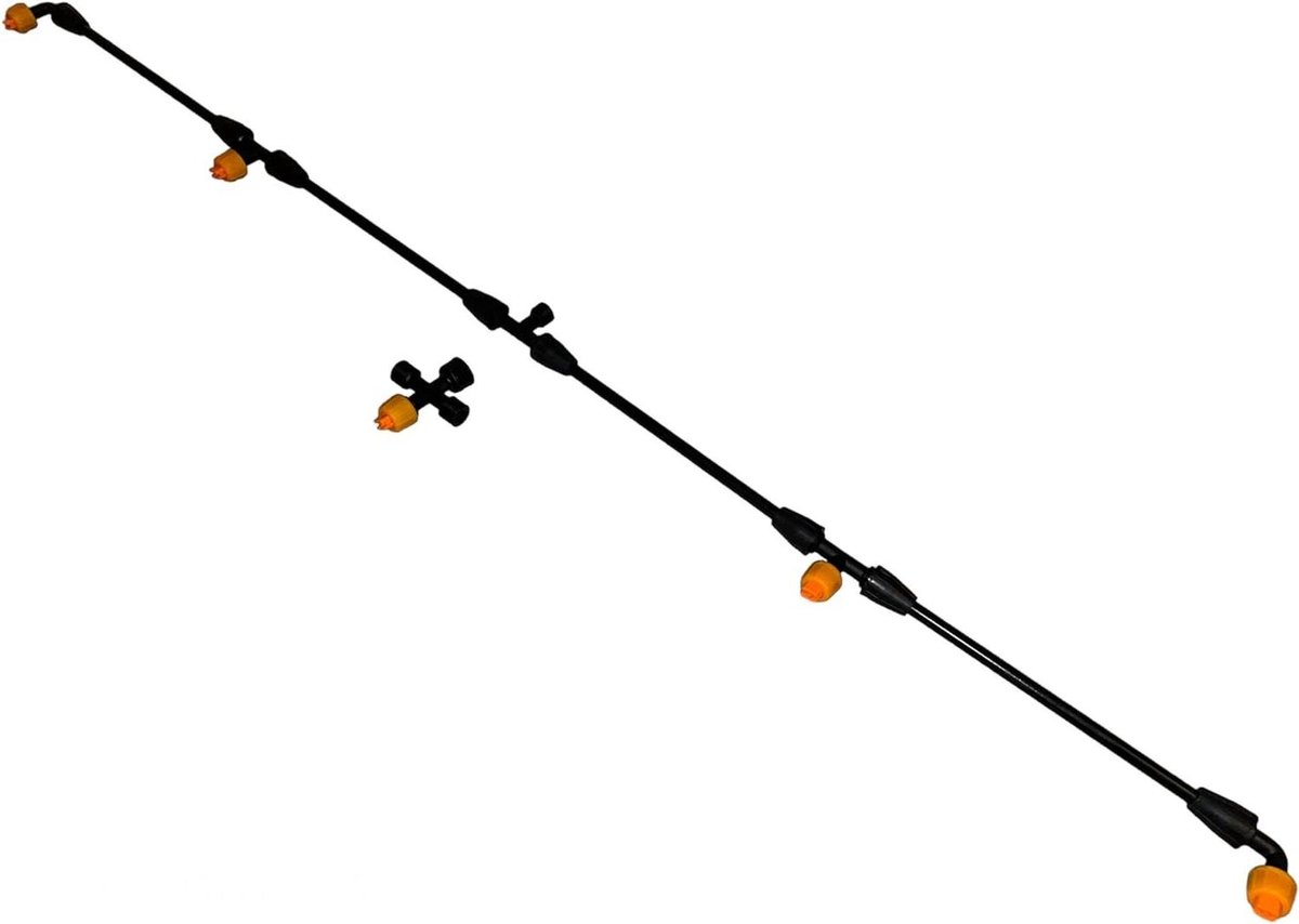 Spray Boom - Verstuiver Opzetstuk - Tuinsproeien Uitbreiden - 4 of 5 Spuitmonden - 118 cm Lang - Geel