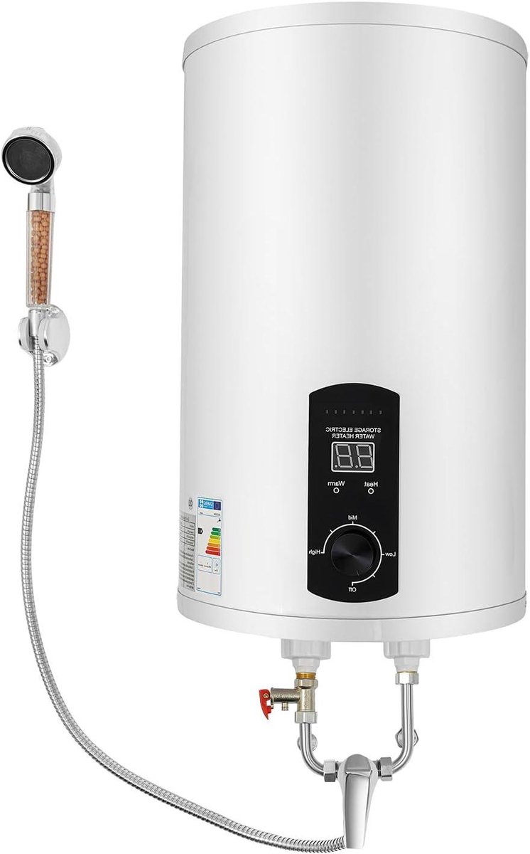 Elektrische boiler - Warmwaterapparaat - Direct warm water - Snel opwarmend - 50 liter - Zwart