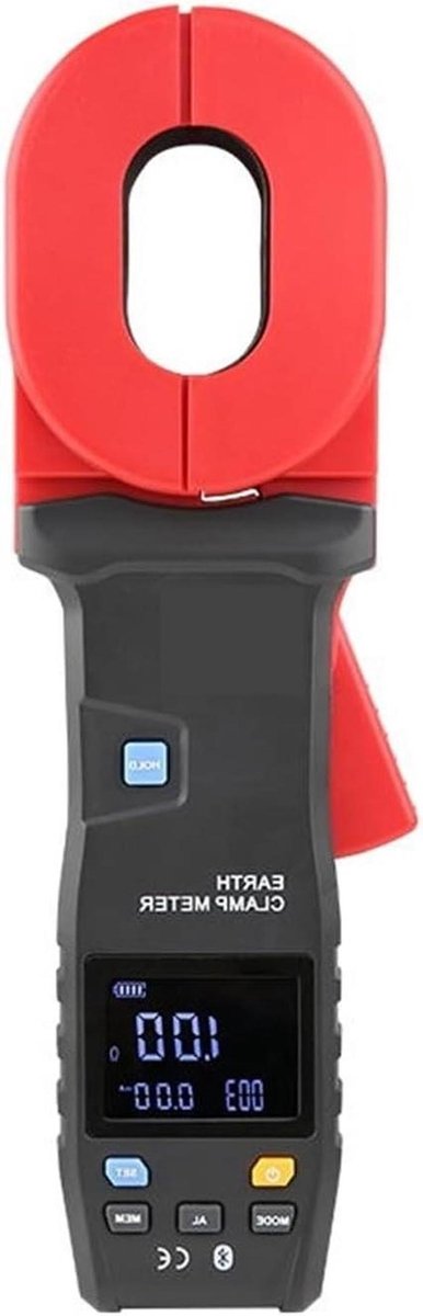 Aardingsmeter - Lusweerstandstester - Installatie Controle - Snelle Zelfcontrole - 55mm Kaken - Zwart