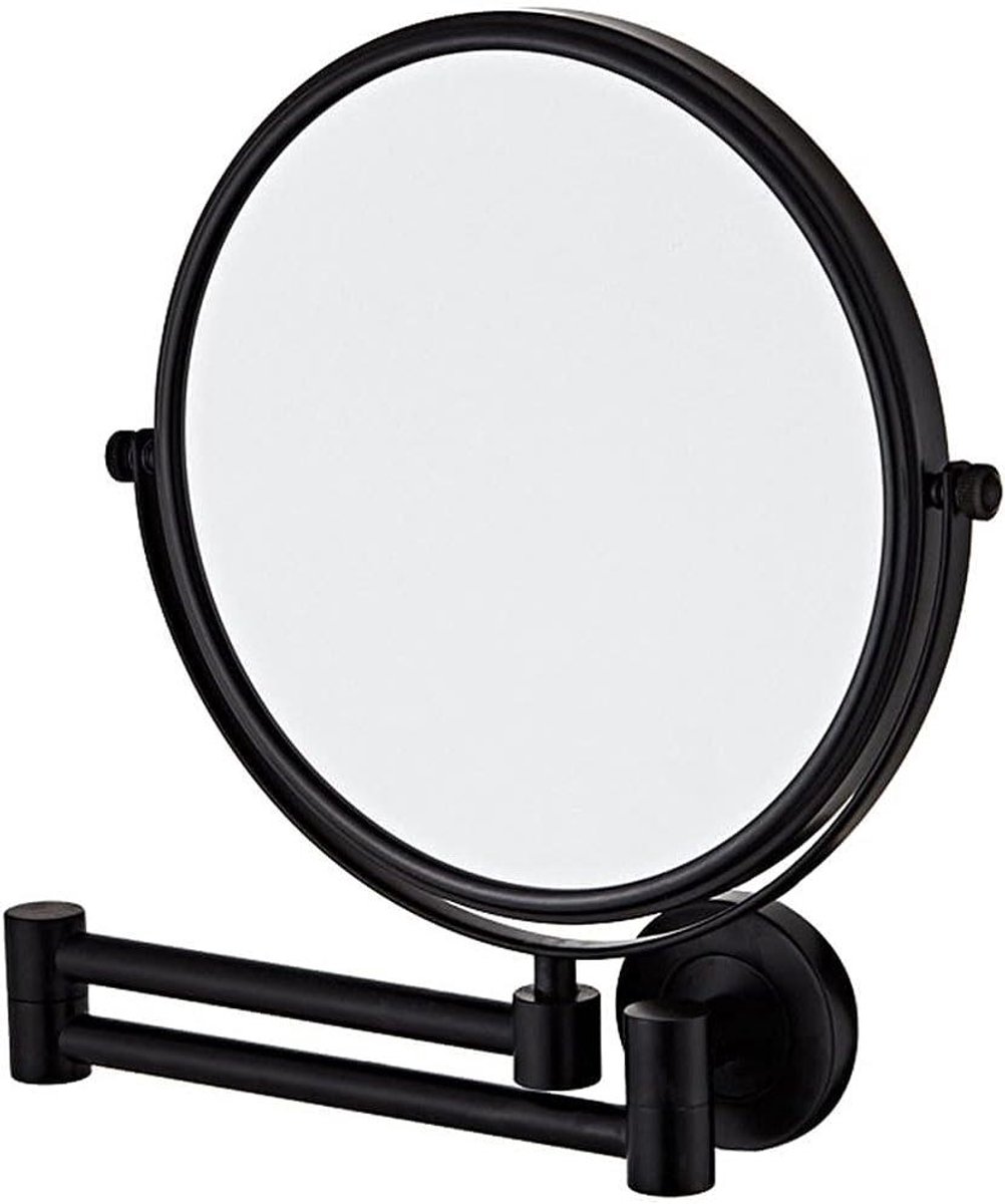 Make-upspiegel Wandmontage - Vergrotende Spiegels - Make-up Aanbrengen - 10x Vergroting Dubbelzijdig - 8 Inch - Zwart
