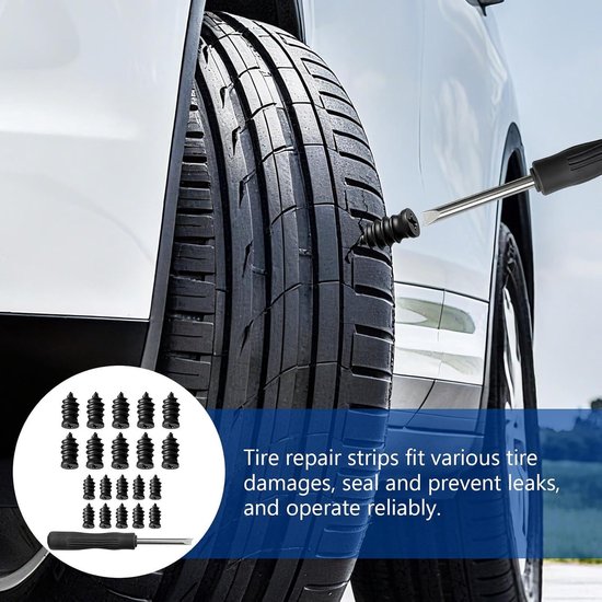 Bandenreparatie Rubber Nail - Snel Fix Tool - Noodreparatie Onderweg - Efficiënte Lekke Reparatie - Compacte Koffer - Zwart — afbeelding 5