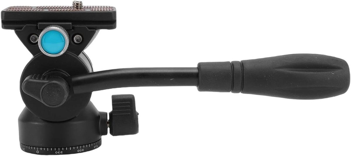 Camera Statiefkop - Vloeistofkop Pan Tilt - Vloeiend Filmen - Hydraulisch Dempingssysteem - 3kg Belasting - Zwart