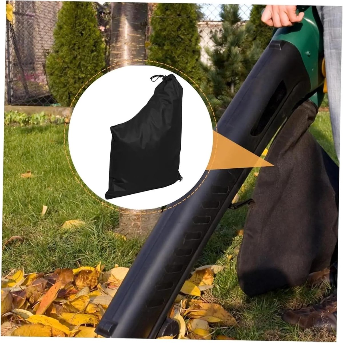 Bladblazer Stofzuiger Zak - Opvangzak Bladeren - Tuinonderhoud Efficiënt - Herbruikbaar Oxford Stof - 35x44x60cm - Zwart