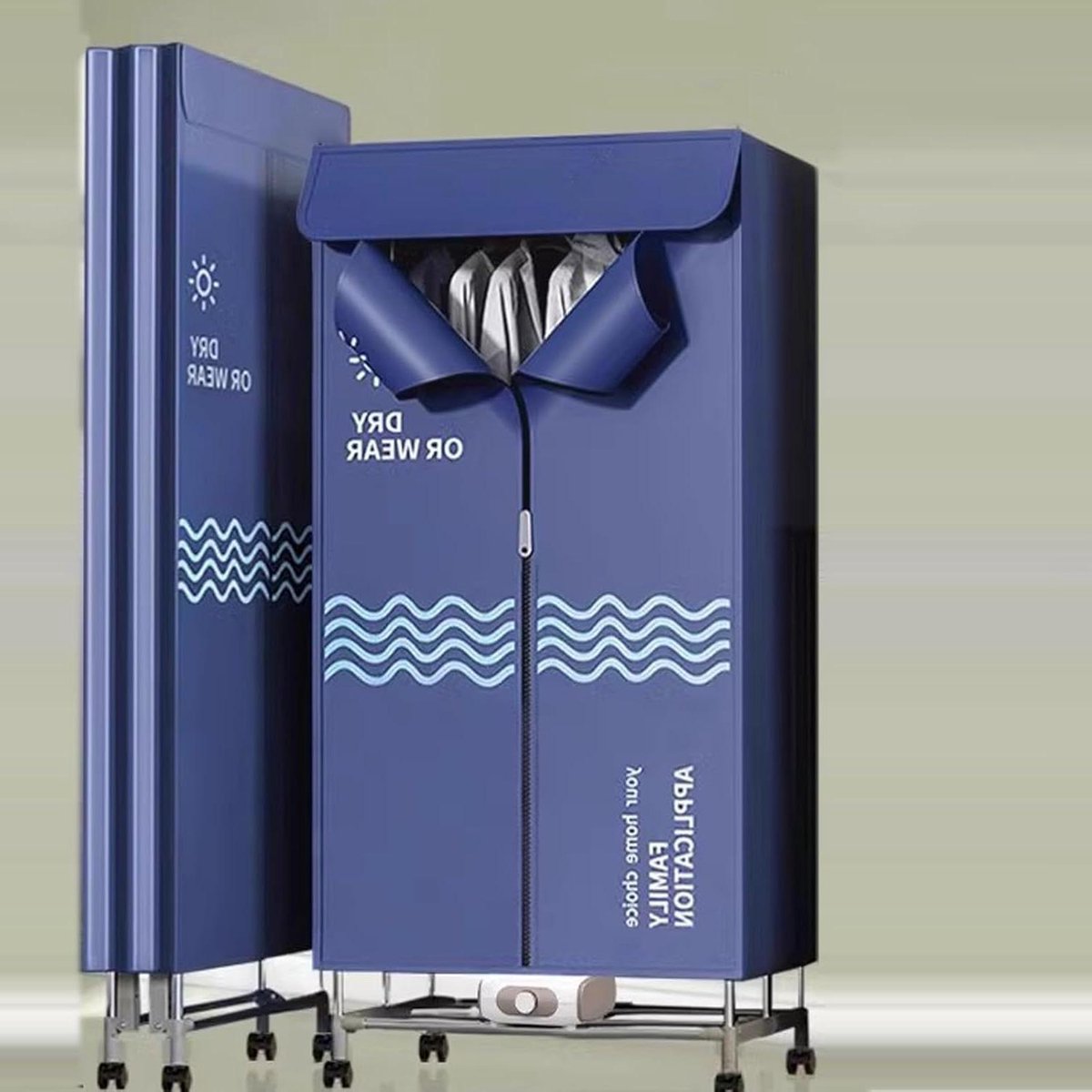 Opvouwbare Wasdroger Draagbare Droger Mini Kleding Snel Drogen 15 kg Capaciteit 180 Min Timer Blauw
