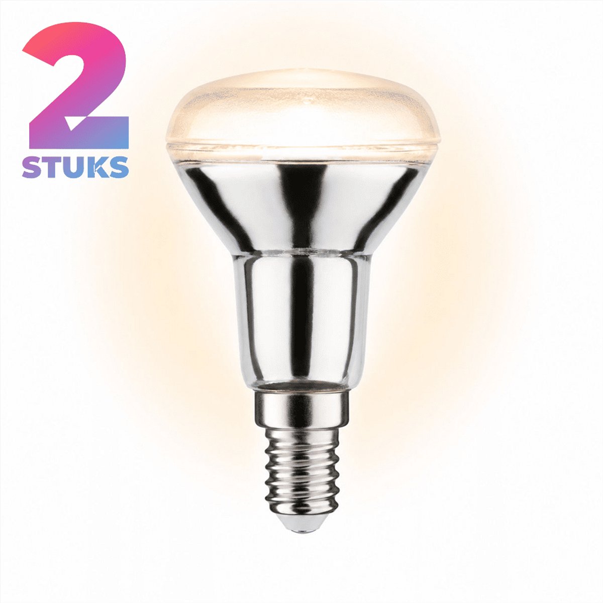 2x Reflector Gloeilamp E14 - 25W - Warm Wit Licht (2700K) - 150 lm - 1 jaar - Dimbaar - R50