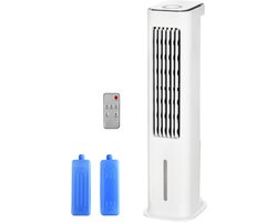 Luchtkoeler Ventilator - Mobiele Airco - Ruimte Verkoelen - 2-in-1 Waterkoeling - 23x29x86 cm - Wit