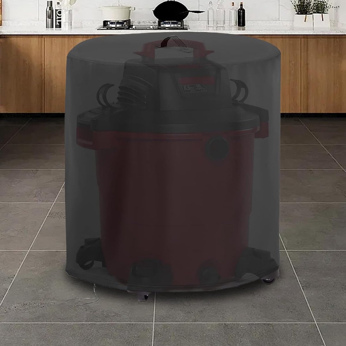 Stofzuigerhoes - Beschermhoes - Apparatuur Beschermen - Verstelbaar Trekkoord - 60-75 Liter - Zwart