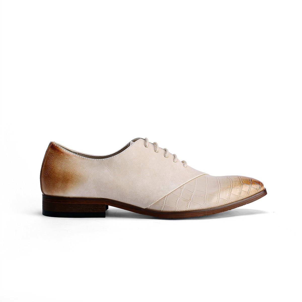 ALLTHEMEN Heren Krokodillenprint Spitse Neus Schoenen - 42