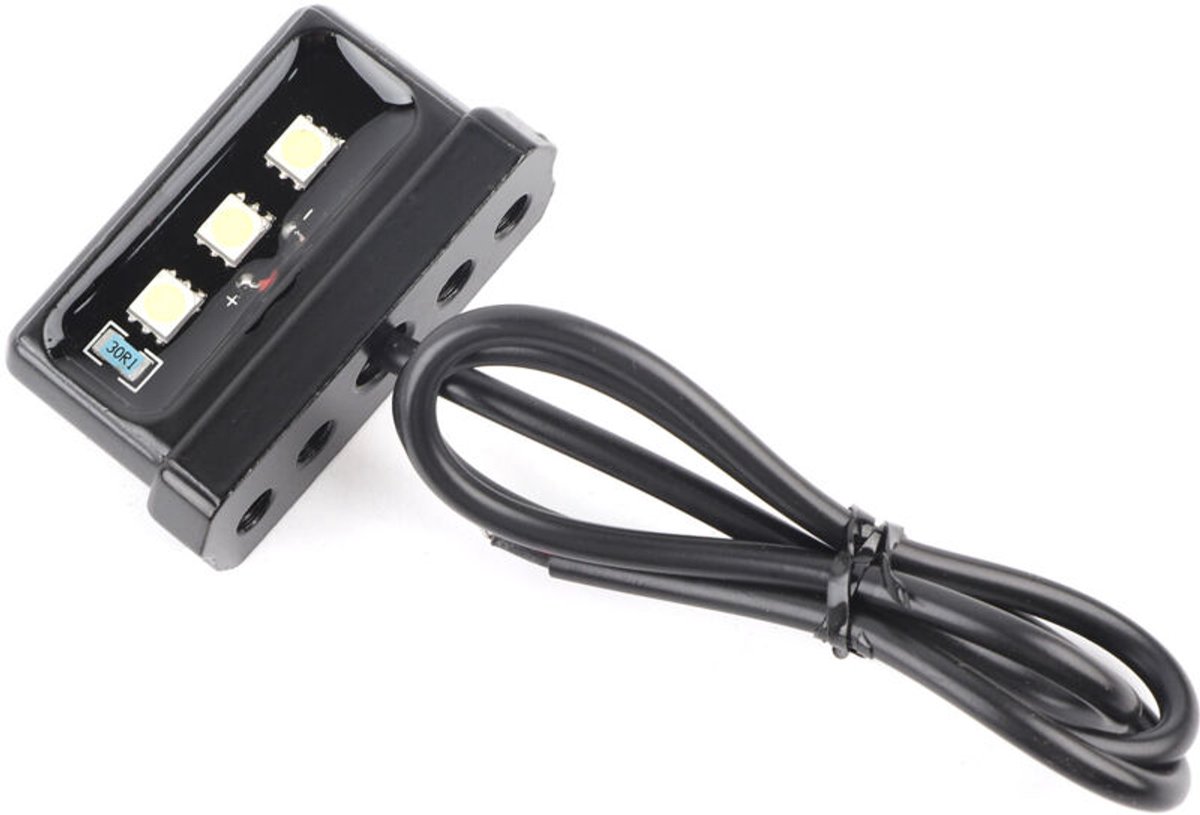 geschikt voor alle motormerken en -modellen, LED-kentekenplaatverlichting (zwart).