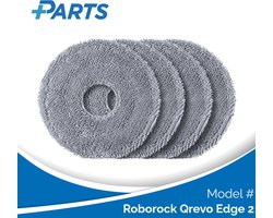 Roborock Qrevo Edge 2 Dweilpads (4 Stuks, Plus.Parts® alternatief voor 8.02.0453)