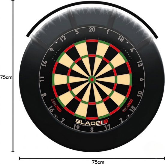 YOR® Dartbord Surround Ring - Dartbord Verlichting - Dartsbord - Zwart - 75cm x 75cm x 7cm; 1.1 kg van yor — afbeelding 5