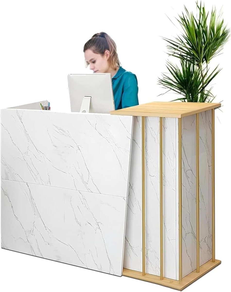 Balie Bureau - Kassatunit - Kantoor Organisatie - Vergrendelbare Lades - 120x40x90cm - Wit