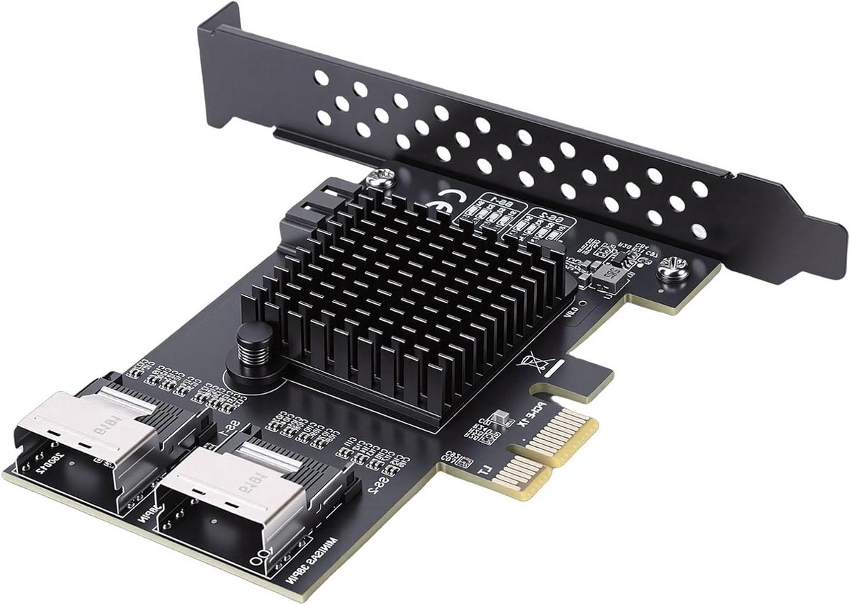 PCIe Uitbreidingskaart - SATA Controller - Opslag Uitbreiden - 9 Poorten - 6 Gbps - Groen